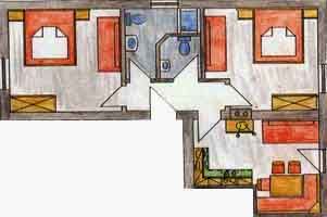 Grundriss Ferienwohnung 1 im Gästehaus Walch