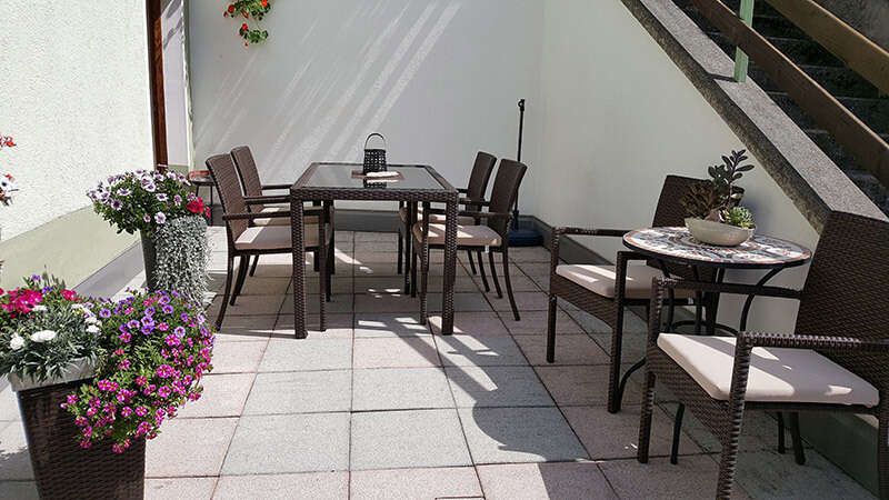 Terrace of the Walch guesthouse in the Kaunertal