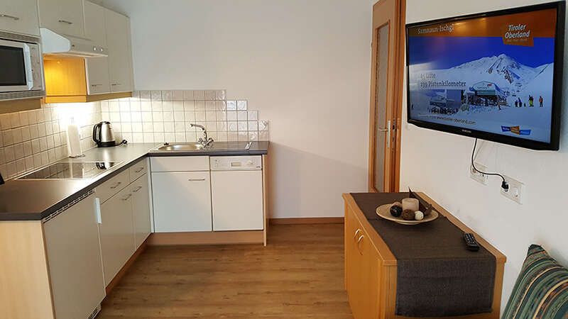 Kitchen in apartment 1 in the Walch guest house in the Kaunertal